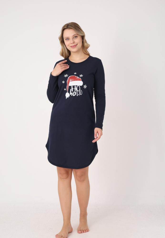 Camasa de noapte Craciun,Imprimeu HO HO, En-gros